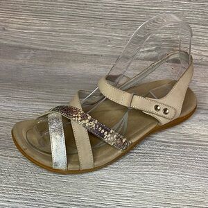 Abeo Laguna Metallic leather strappy sandals  BIO comfort footbed size 6.5